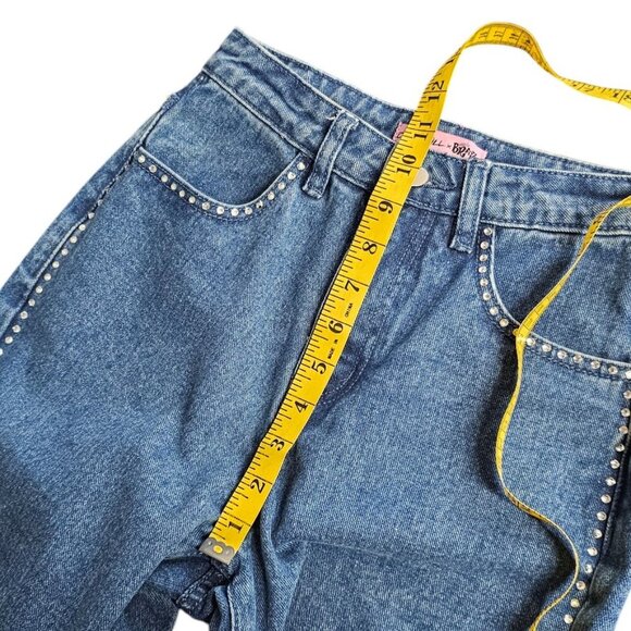 Dolls Kill x Bratz Womens Heart Pocket, Rhinestone Jeans, Y2K, Bling, Size XS - Picture 5 of 11